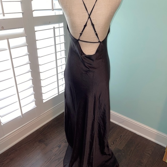 NWT black heavy satin dress. - Picture 3 of 4